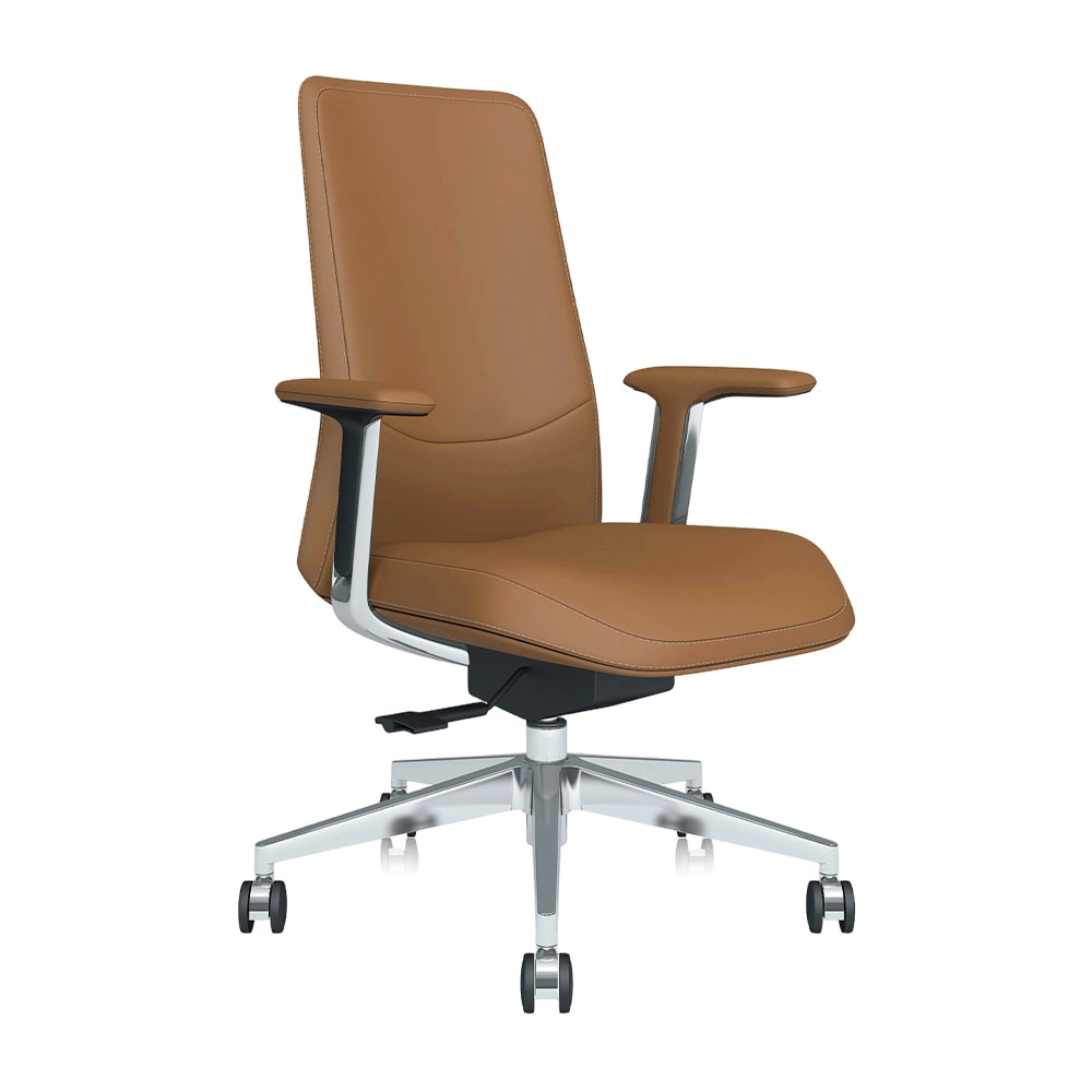 Neris Mid-Back Leather Office Chair with Best Value