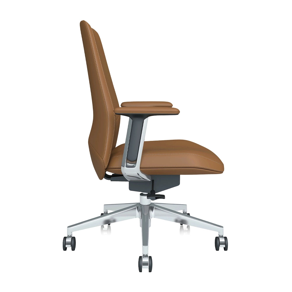 Neris Mid-Back Leather Office Chair with Best Value