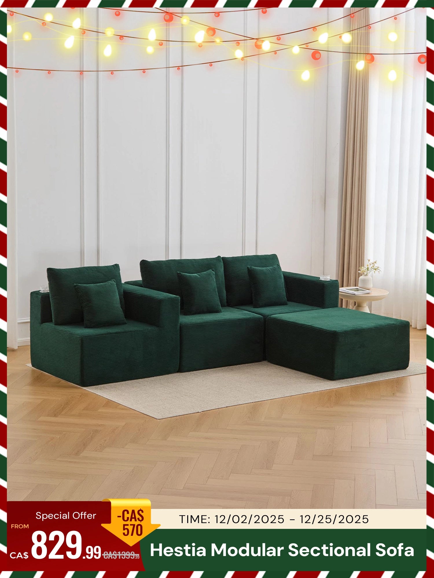 Hestia Modular Sectional Compressed Sofa