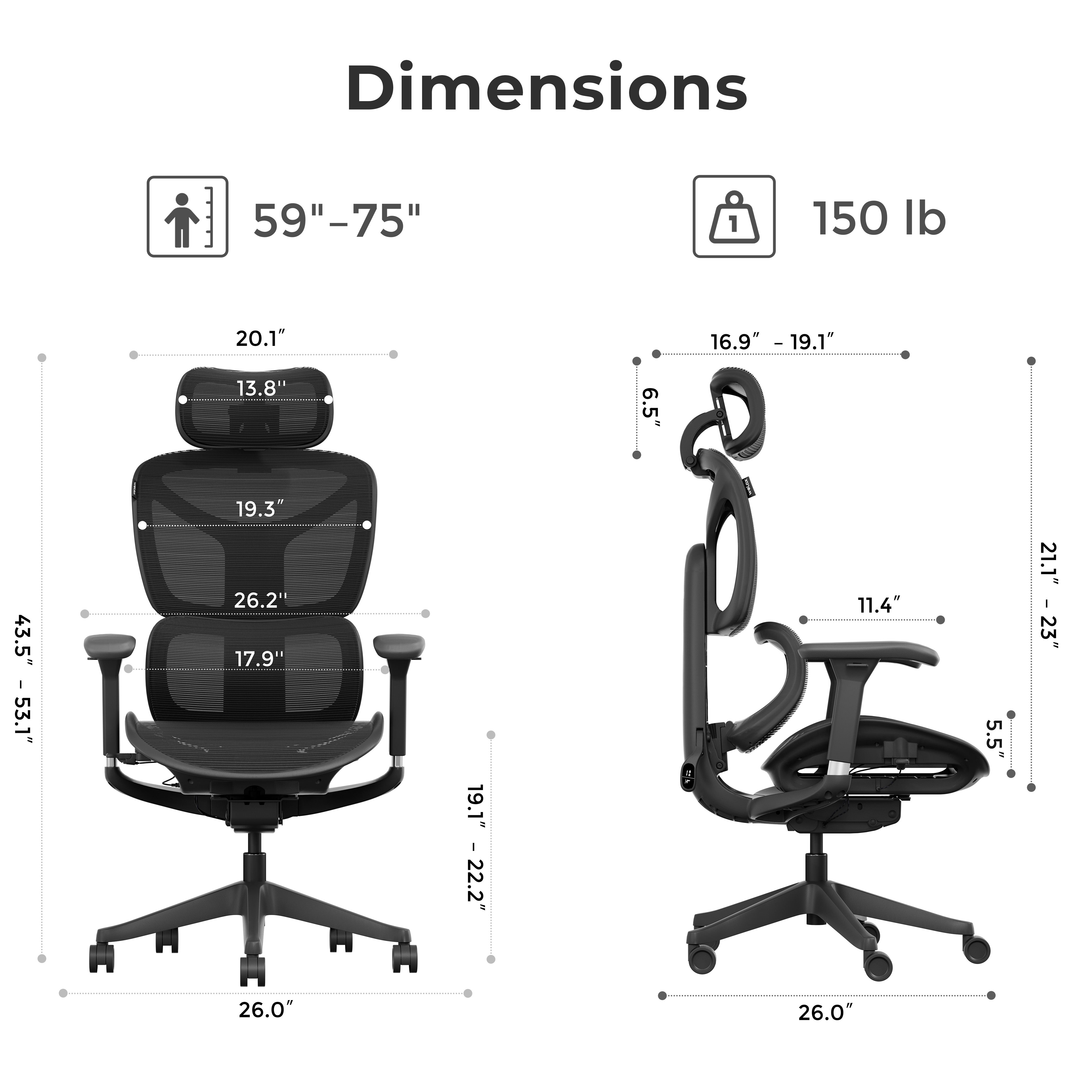 S9 Standard Ergonomic Office Chair with One-Touch Adjustment