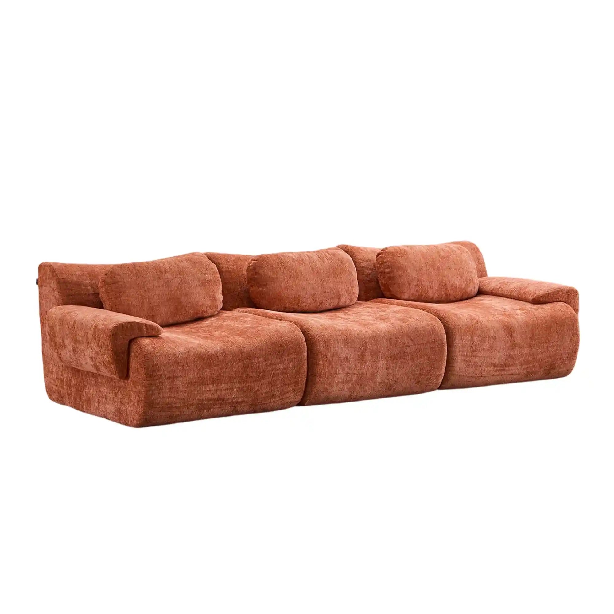 Nephele Wave-Shaped Compressed Sectional Sofa(3-Seater)
