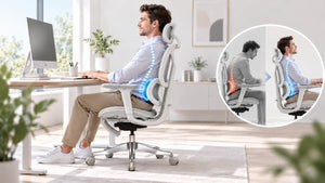 Ergonomic chair with adjustable lumbar support