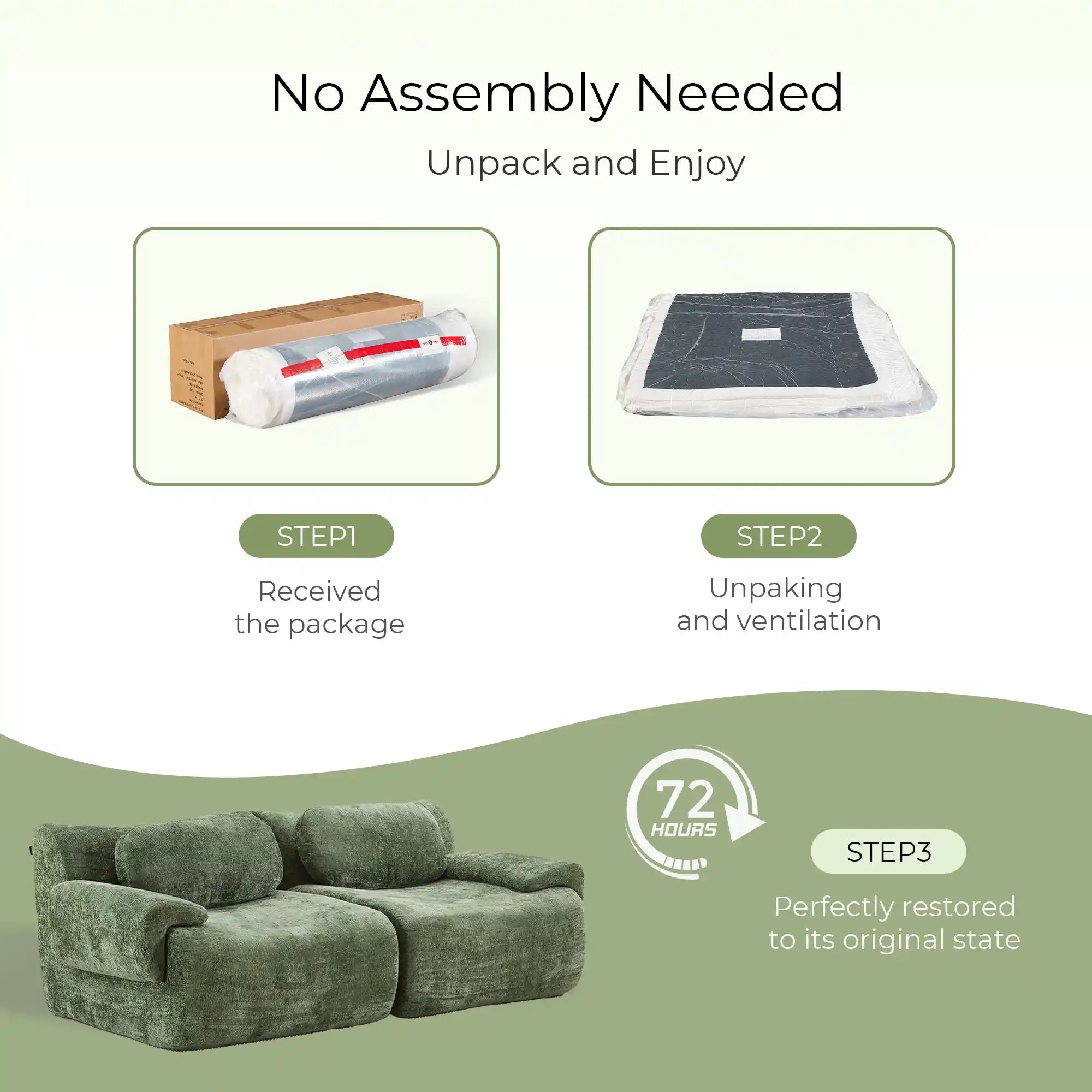 Selene Compressed Modular Sofa Bed-14.2" Seat Height