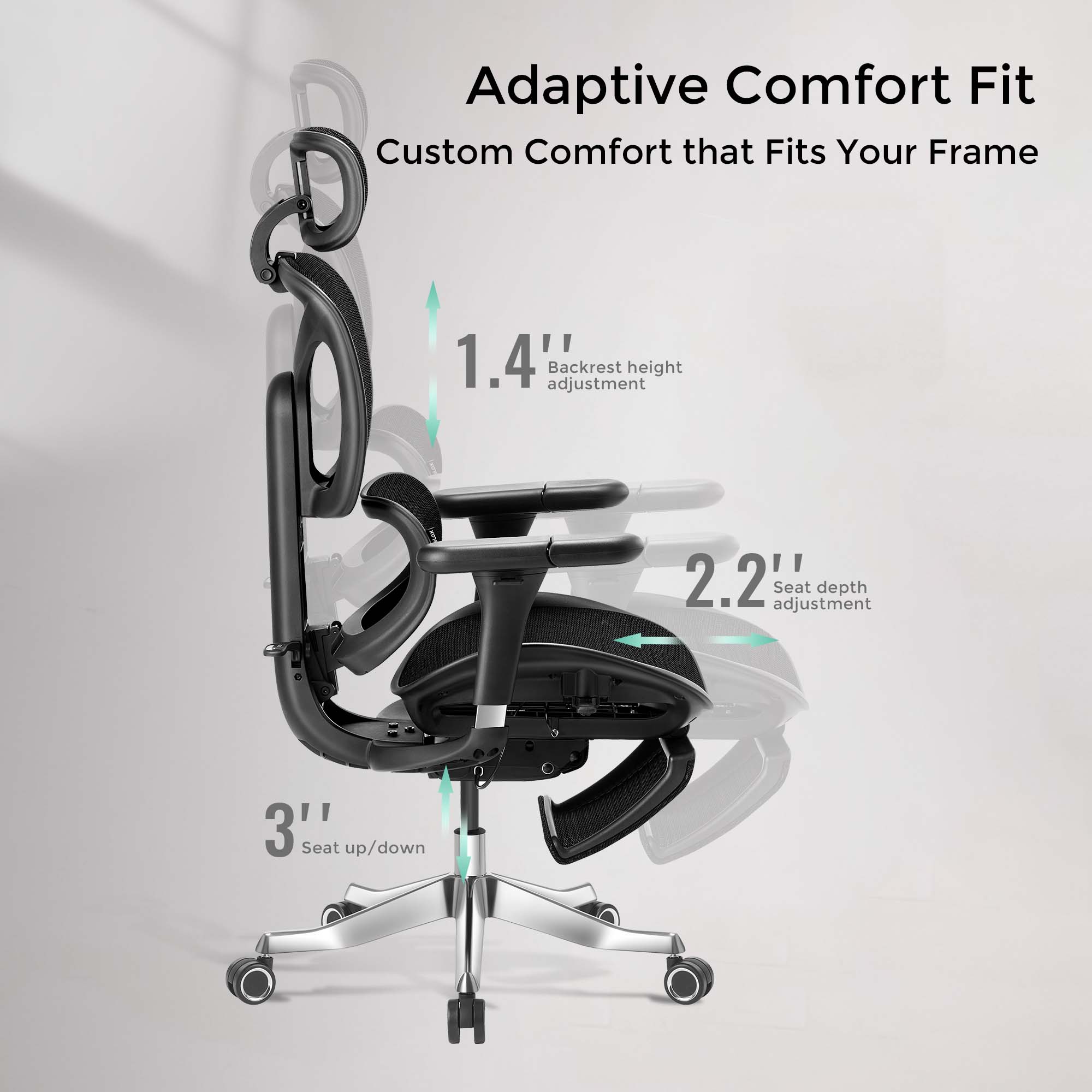 S9 Pro Ergonomic Office Chair with One-Touch Adjustment