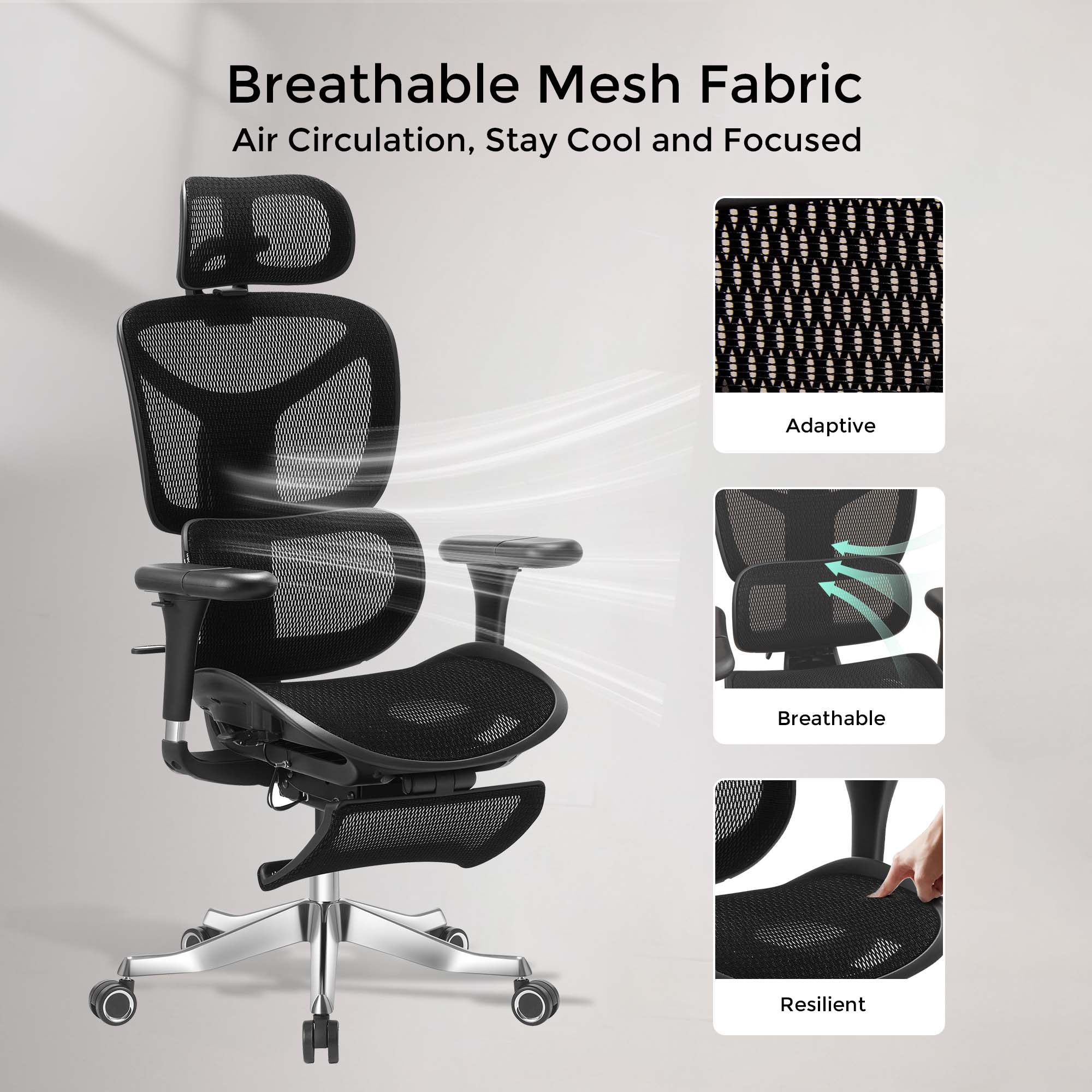 S9 Pro Ergonomic Office Chair with One-Touch Adjustment