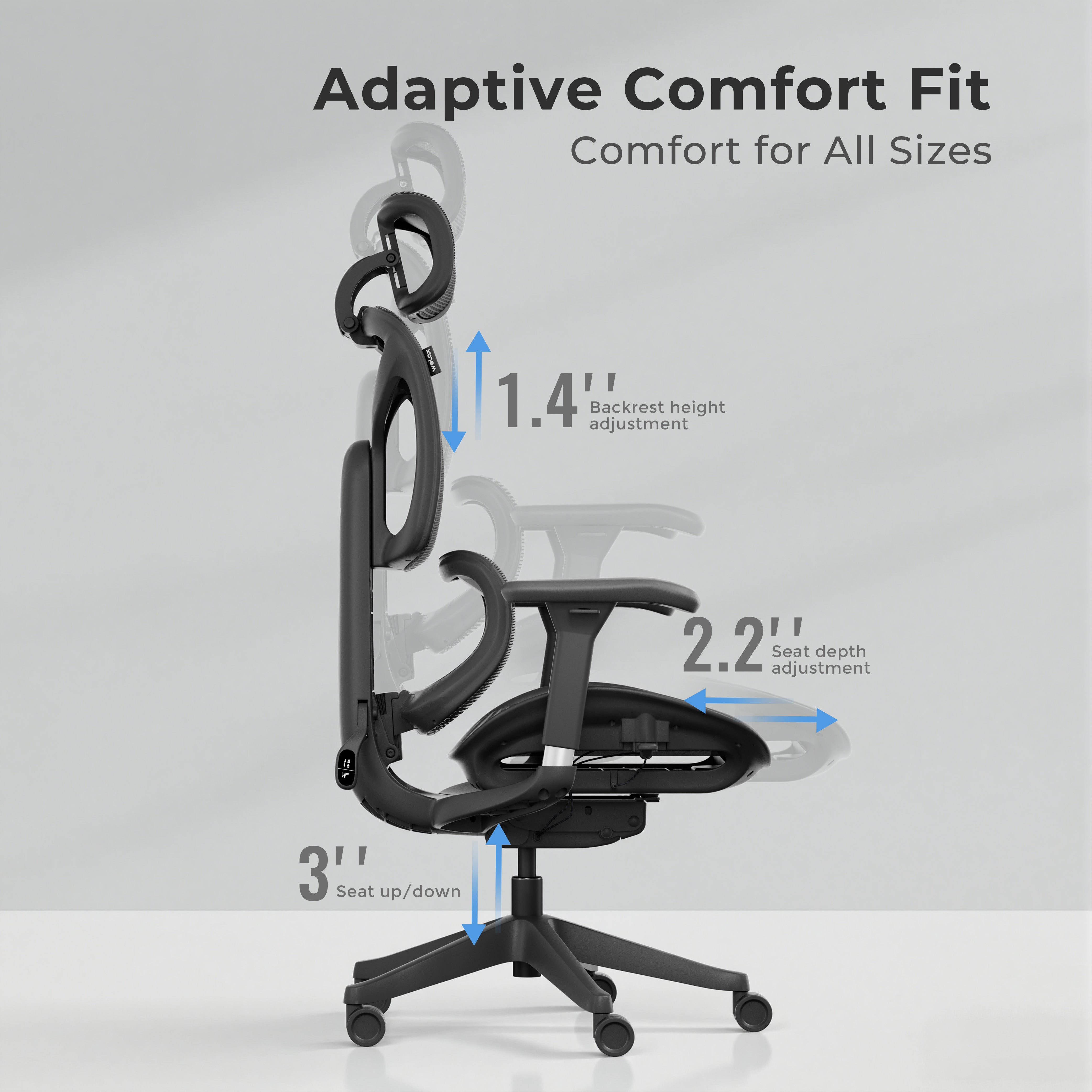 S9 Standard Ergonomic Office Chair with One-Touch Adjustment