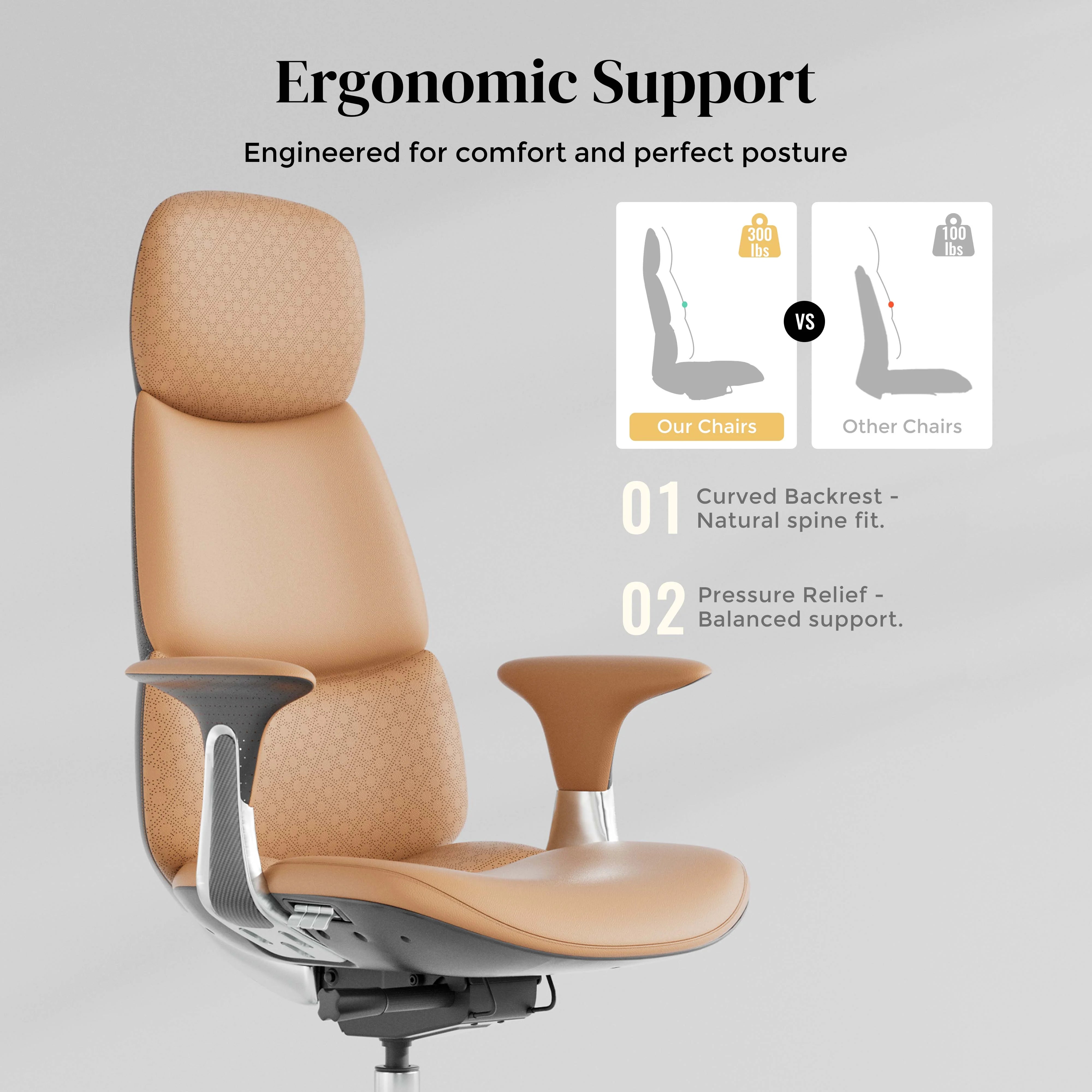 Nyla Leather Chair with Easy Adjustment