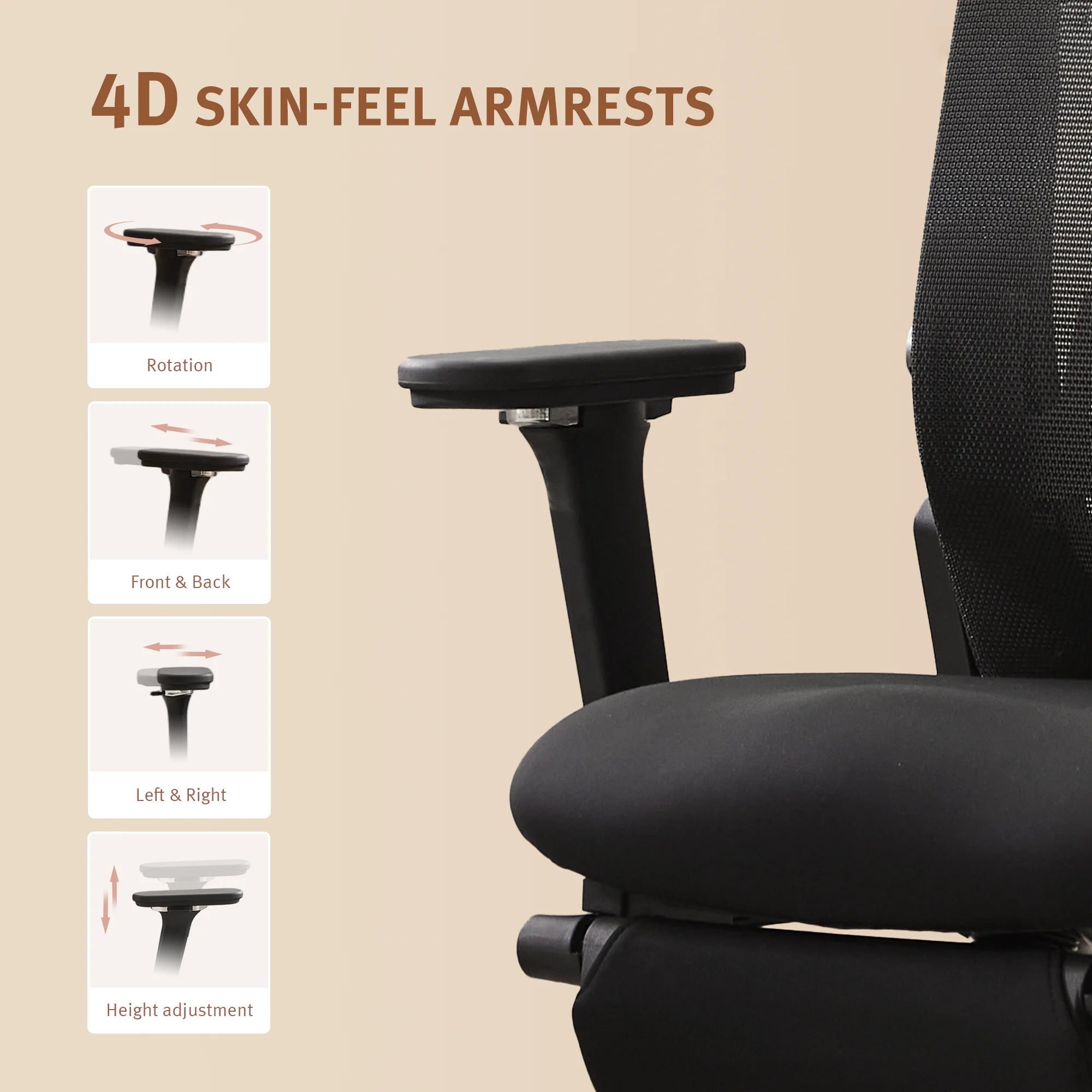 S4 Ergonomic Desk Chair with Foldable Backrest