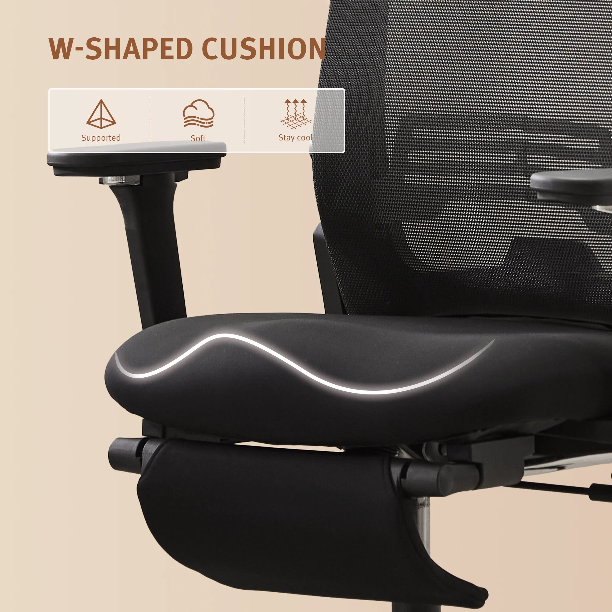 S4 Ergonomic Desk Chair with Foldable Backrest