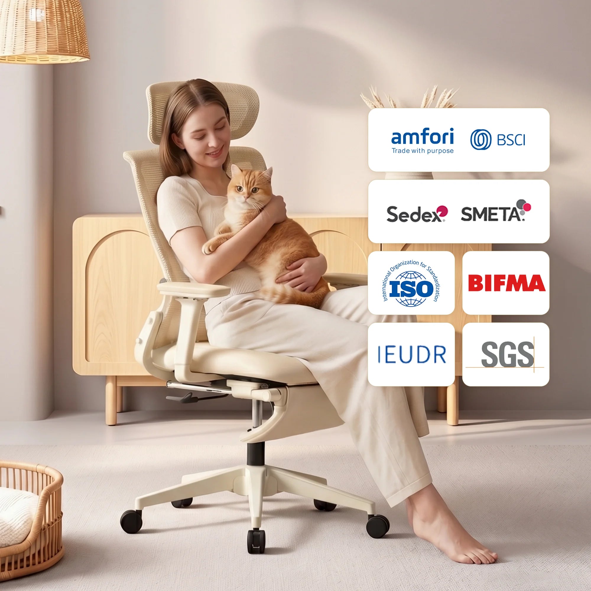 S4 Ergonomic Desk Chair with Foldable Backrest