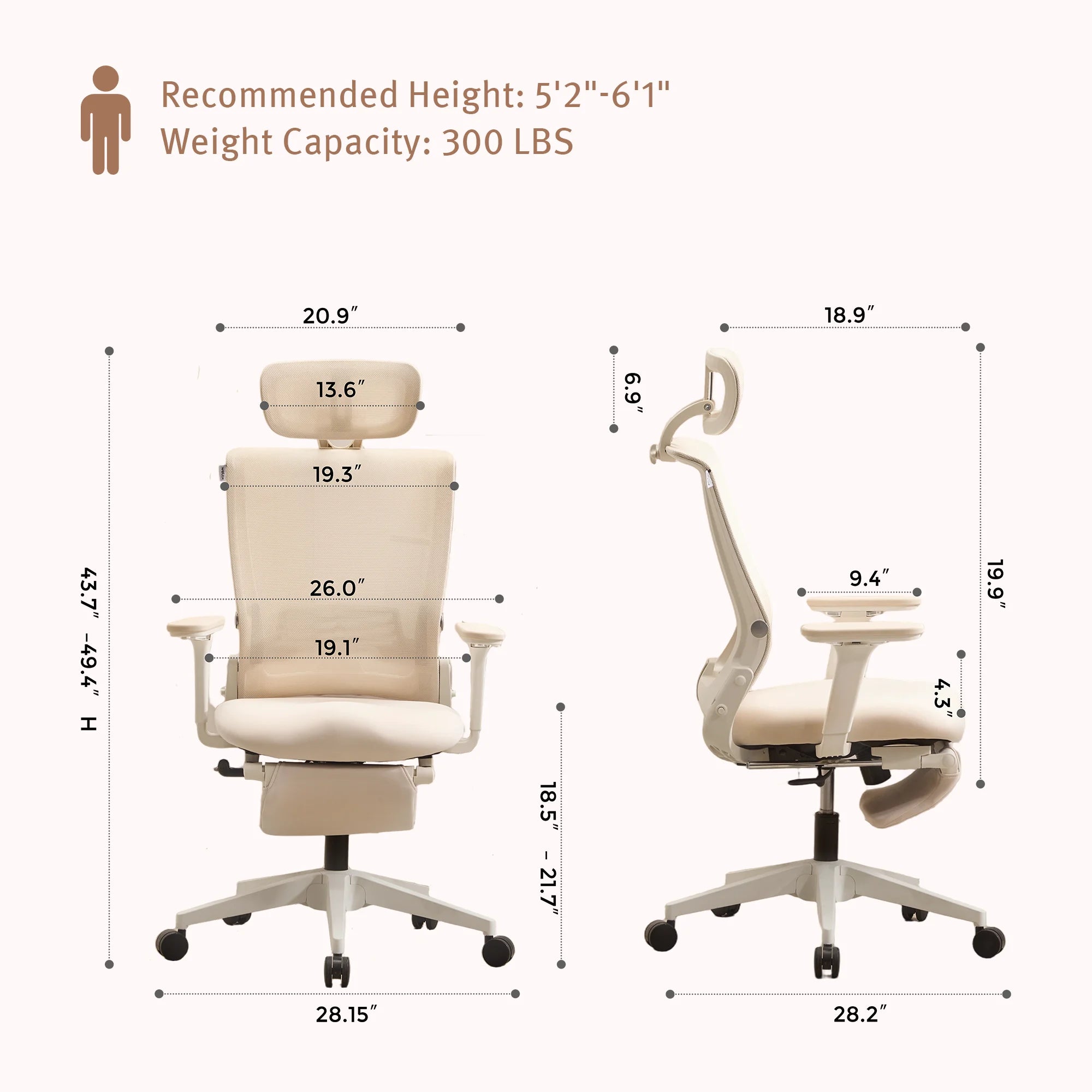 S4 Ergonomic Desk Chair with Foldable Backrest