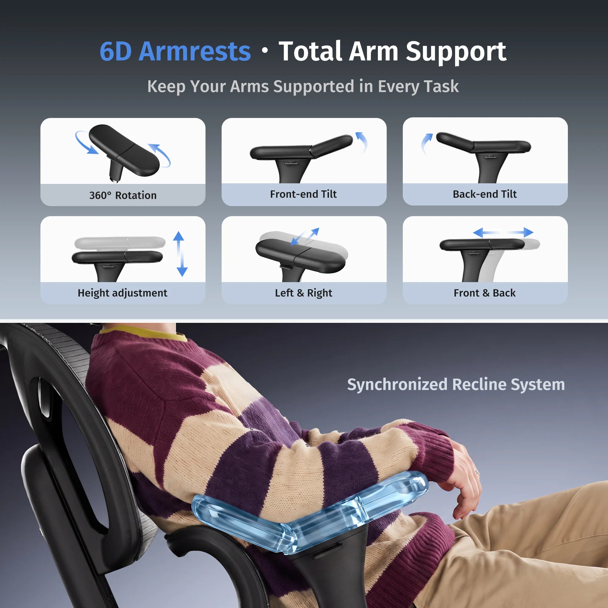 S9 Pro Ergonomic Office Chair with One-Touch Adjustment