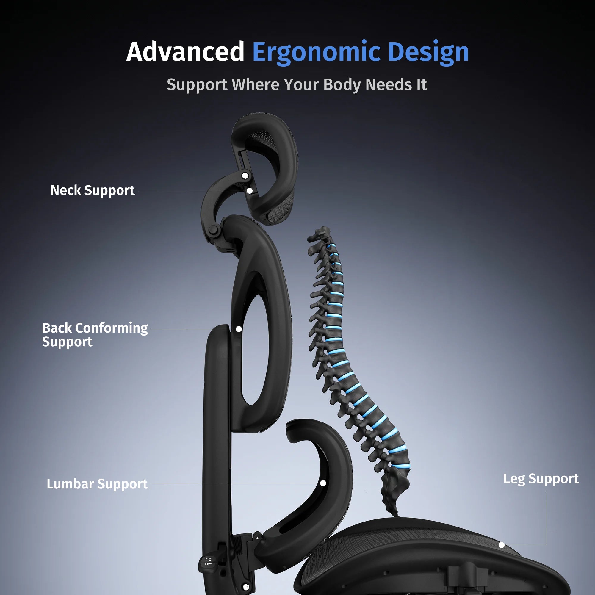 S9 Pro Ergonomic Office Chair with One-Touch Adjustment