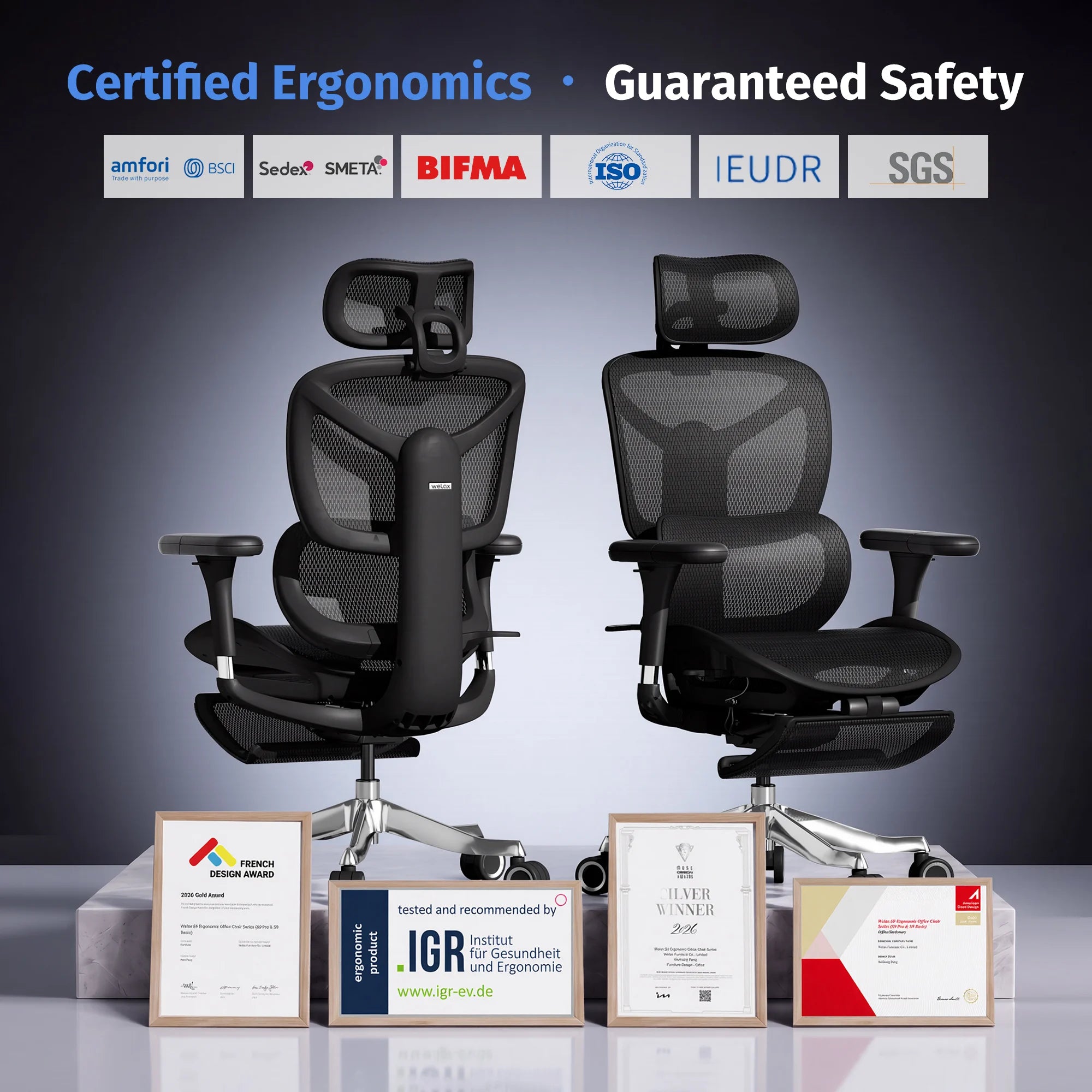 S9 Pro Ergonomic Office Chair with One-Touch Adjustment